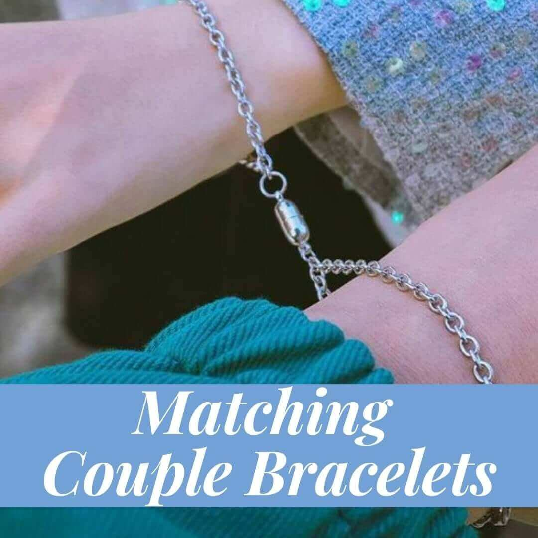 Custom Engraved Magnetic Couple Bracelets - (Set of 2)