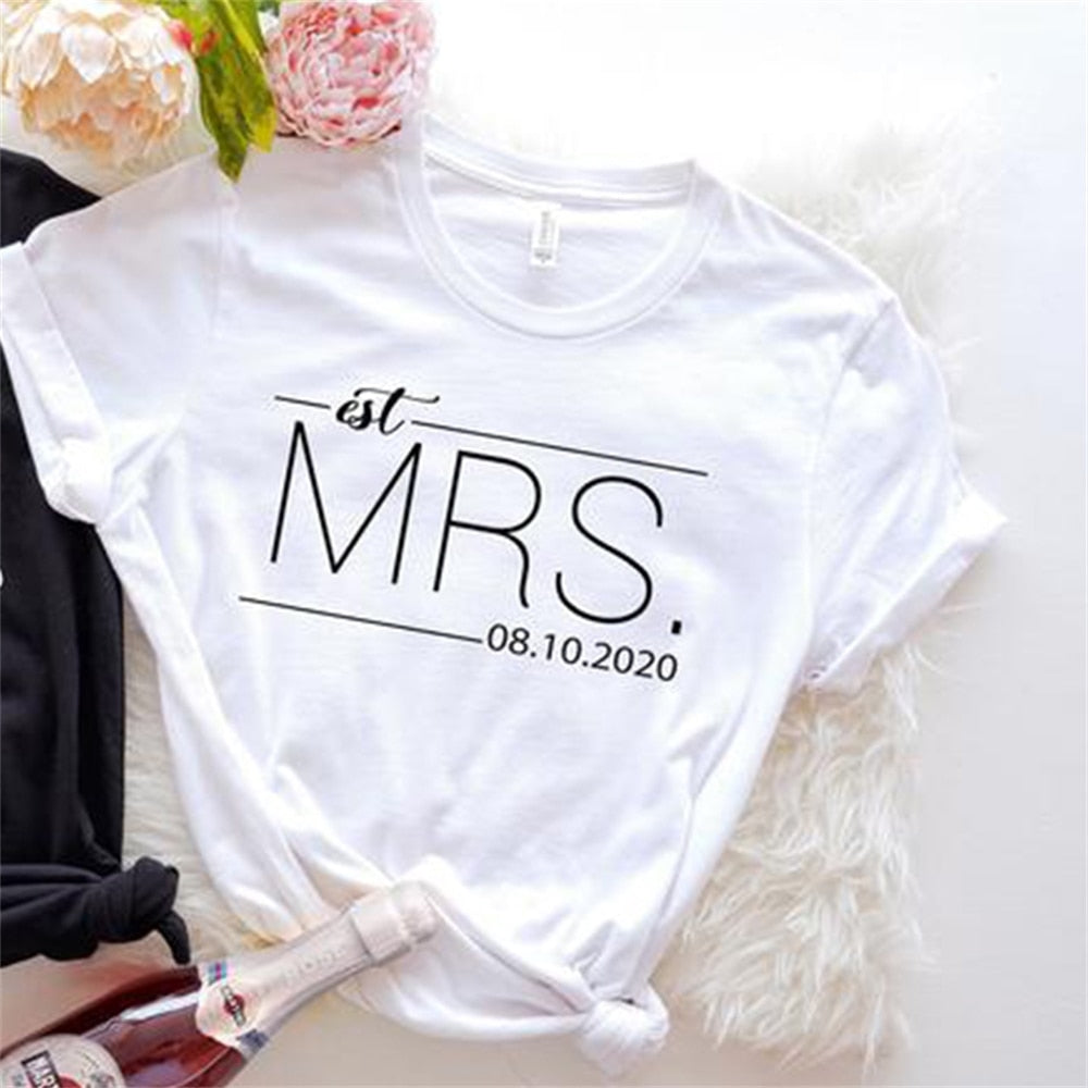 Mr and Mrs Couple Shirts For Honeymoon Custom Date BigBeryl