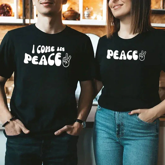 Funny Matching Come in peace Couple Tshirts