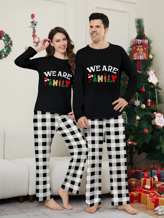 We Are Family Plaid Christmas Pajamas