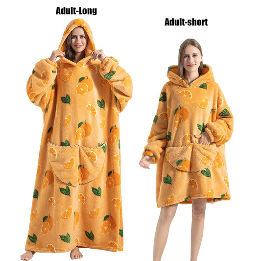 Cute Animal Prints Wearable Blanket Hoodie