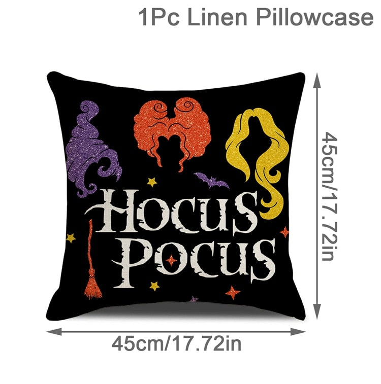 Halloween Theme Linen Cushion Covers BigBeryl