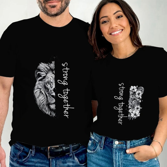 Matching Lion Lioness couple Tshirt