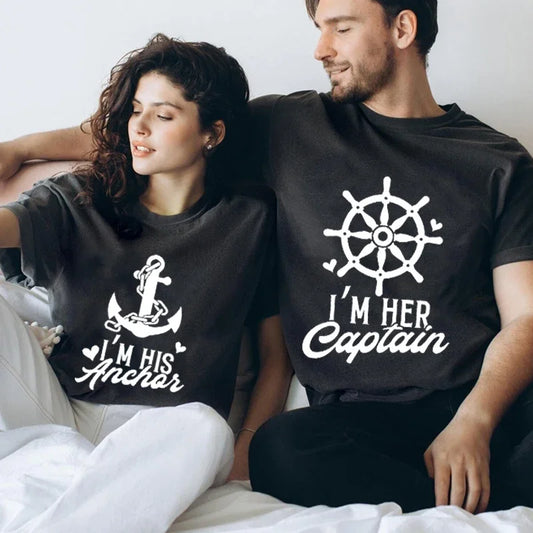 Unique His anchor her captain Matching Couples T Shirt