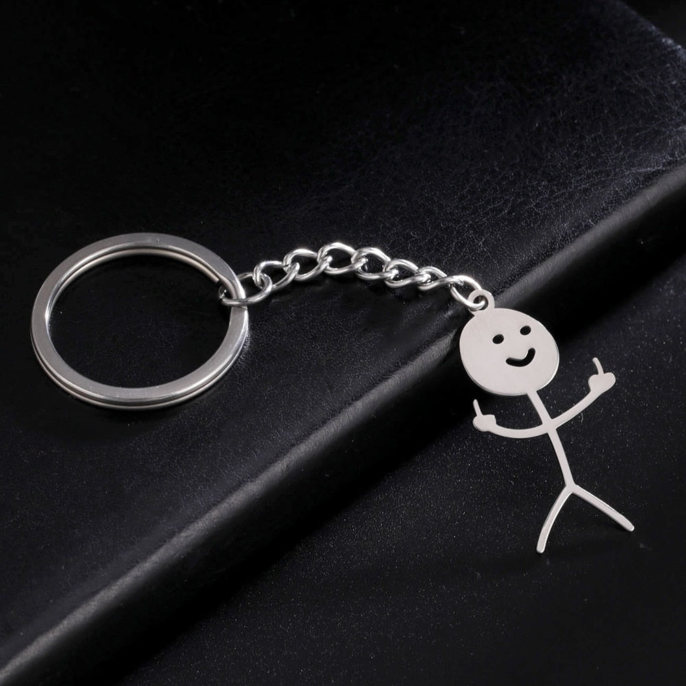 Middle Finger Funny Keychain BigBeryl