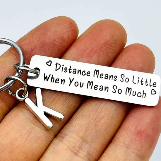 Long Distance Gift Keychain For Boyfriend With Initial BigBeryl