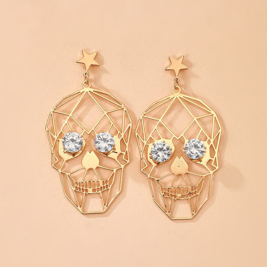Halloween Skull Face Earrings BigBeryl