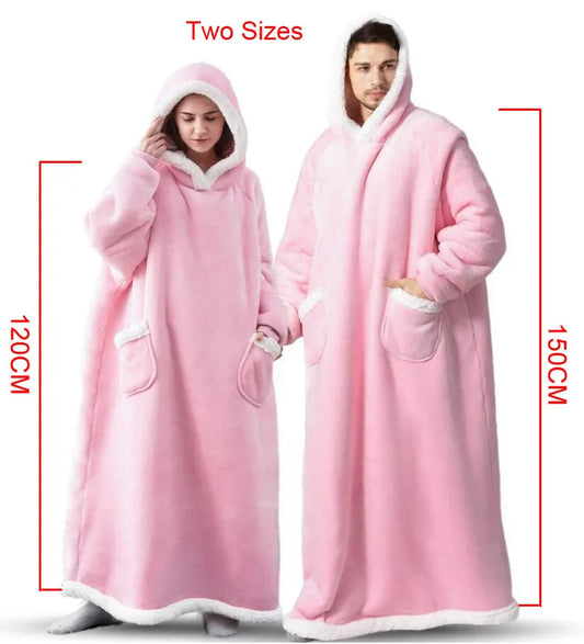 Oversized Wearable Blanket Hoodie for Couples BigBeryl