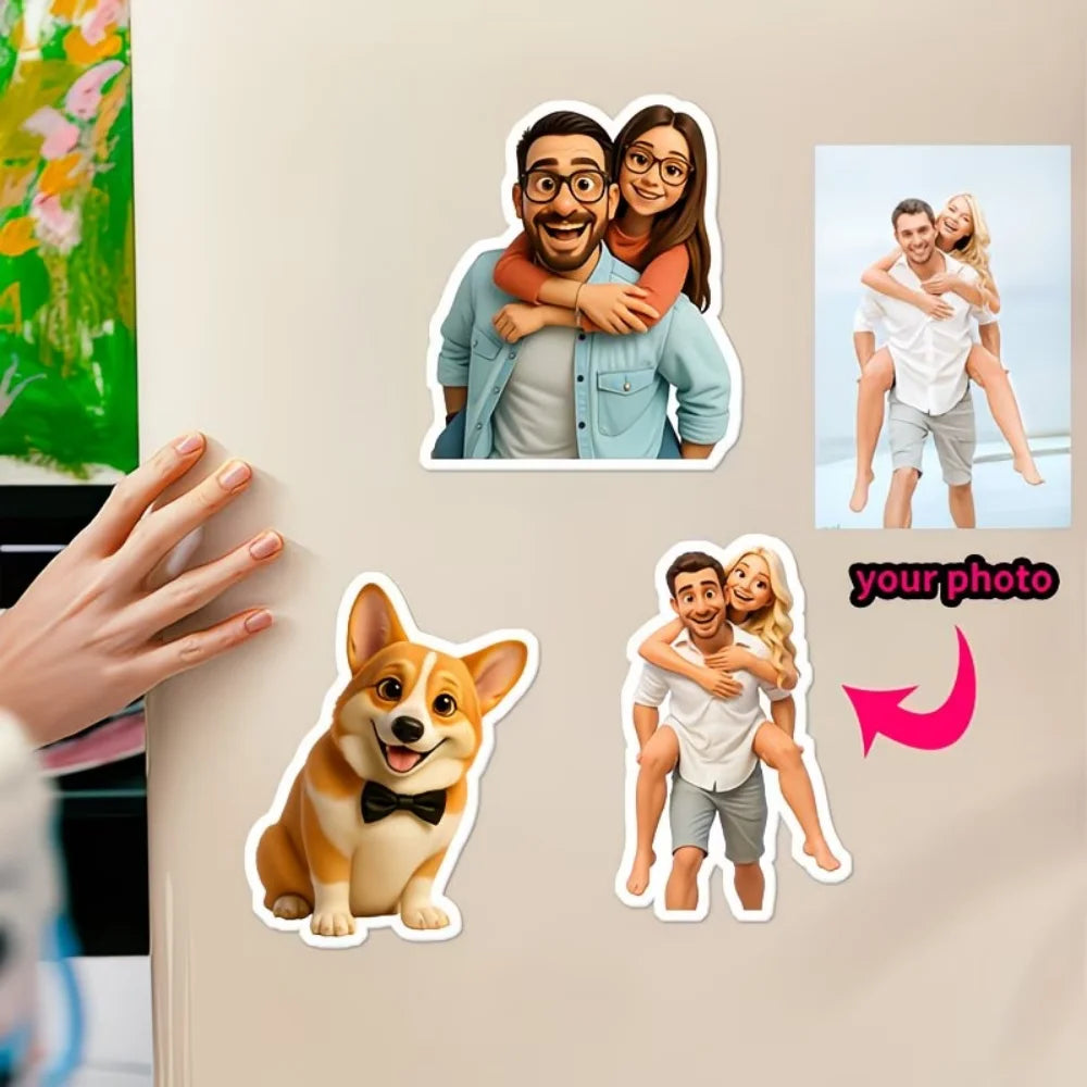 Personalized 3D Cartoon Couple Custom Photo Acrylic Keychain