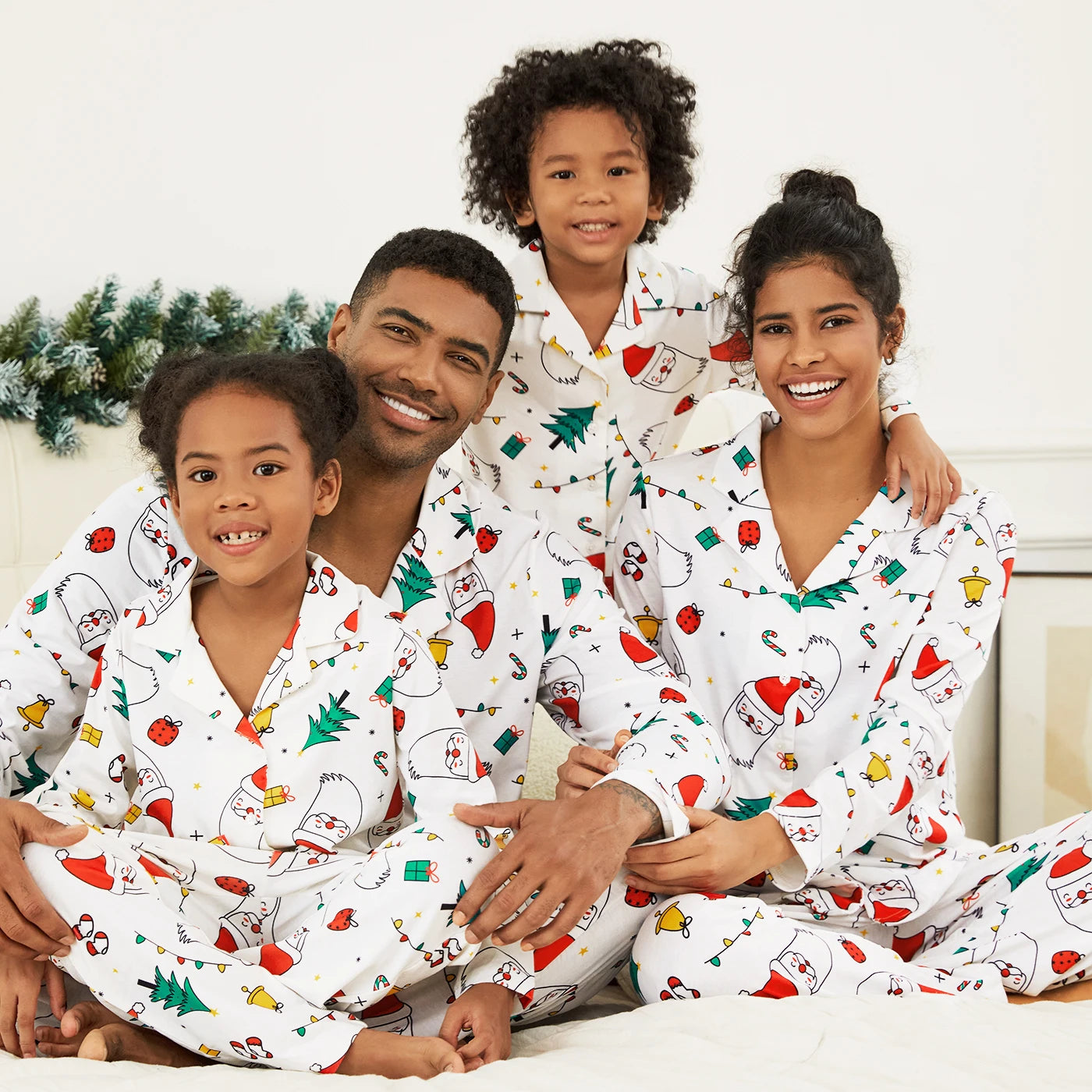 family christmas pajamas dress Red, White, & Green Matching Family Pajama Set Leveret Clothing