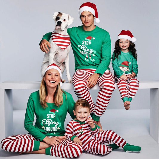 Elfing Around Matching Family Christmas Pajamas BigBeryl
