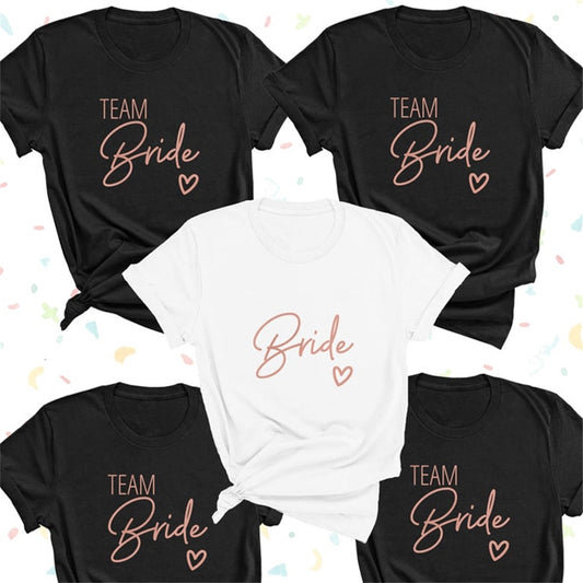 Aesthetic & Cute Team Bride Bridal Party T-Shirt BigBeryl