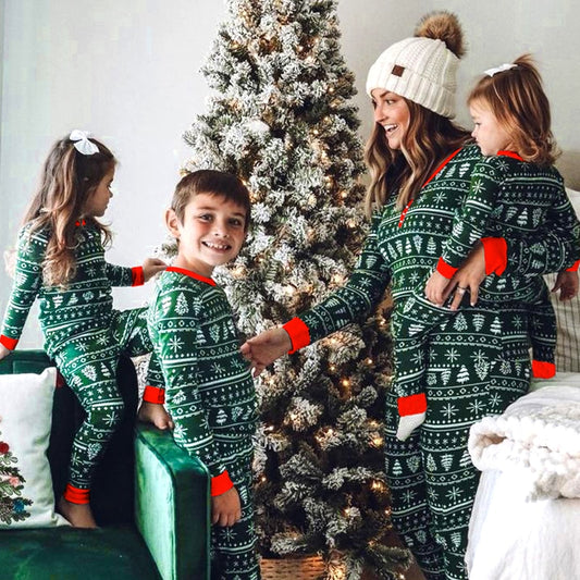 Green Christmas Matching Family Pajamas Sets BigBeryl