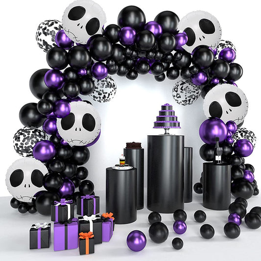 Black Purple Halloween Balloons Arch Kit BigBeryl