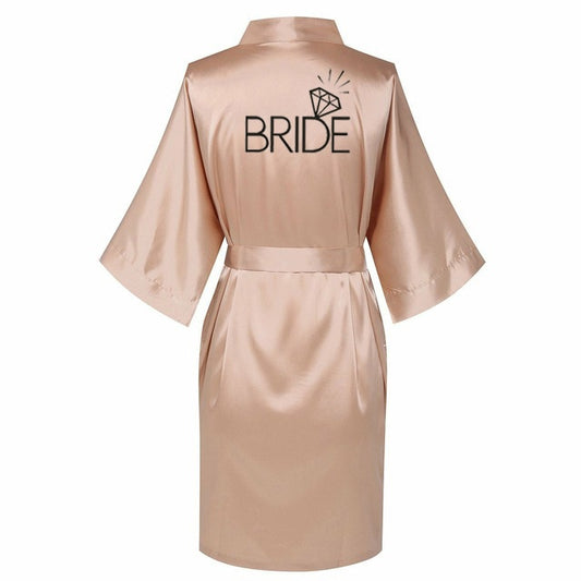 Chic Team Bride Satin Robes For Bridal Party BigBeryl