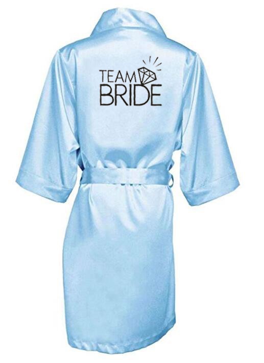 Chic Team Bride Satin Robes For Bridal Party BigBeryl
