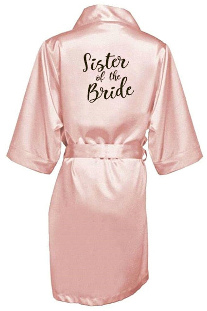 Pink Satin Bride And Bridesmaid Robes