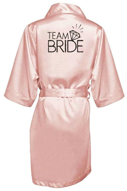 Chic Team Bride Satin Robes For Bridal Party