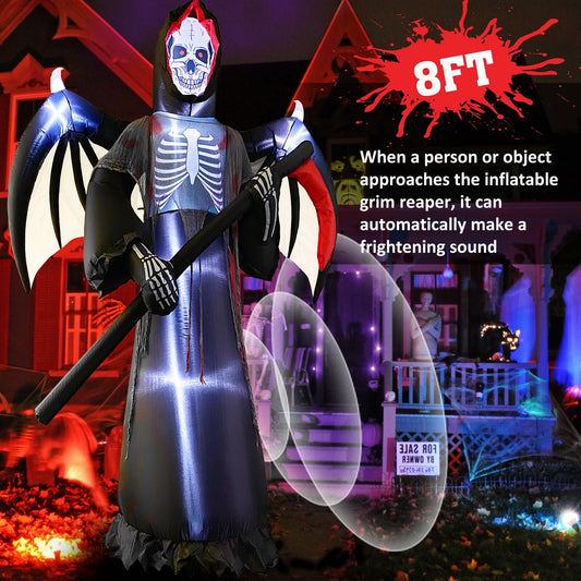 Halloween Inflatable Decorations | Grim Reaper With Sound Control BigBeryl