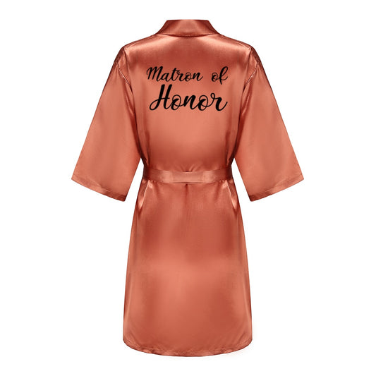 Caramel Satin Unique Bridesmaids Robe For Hen Party BigBeryl