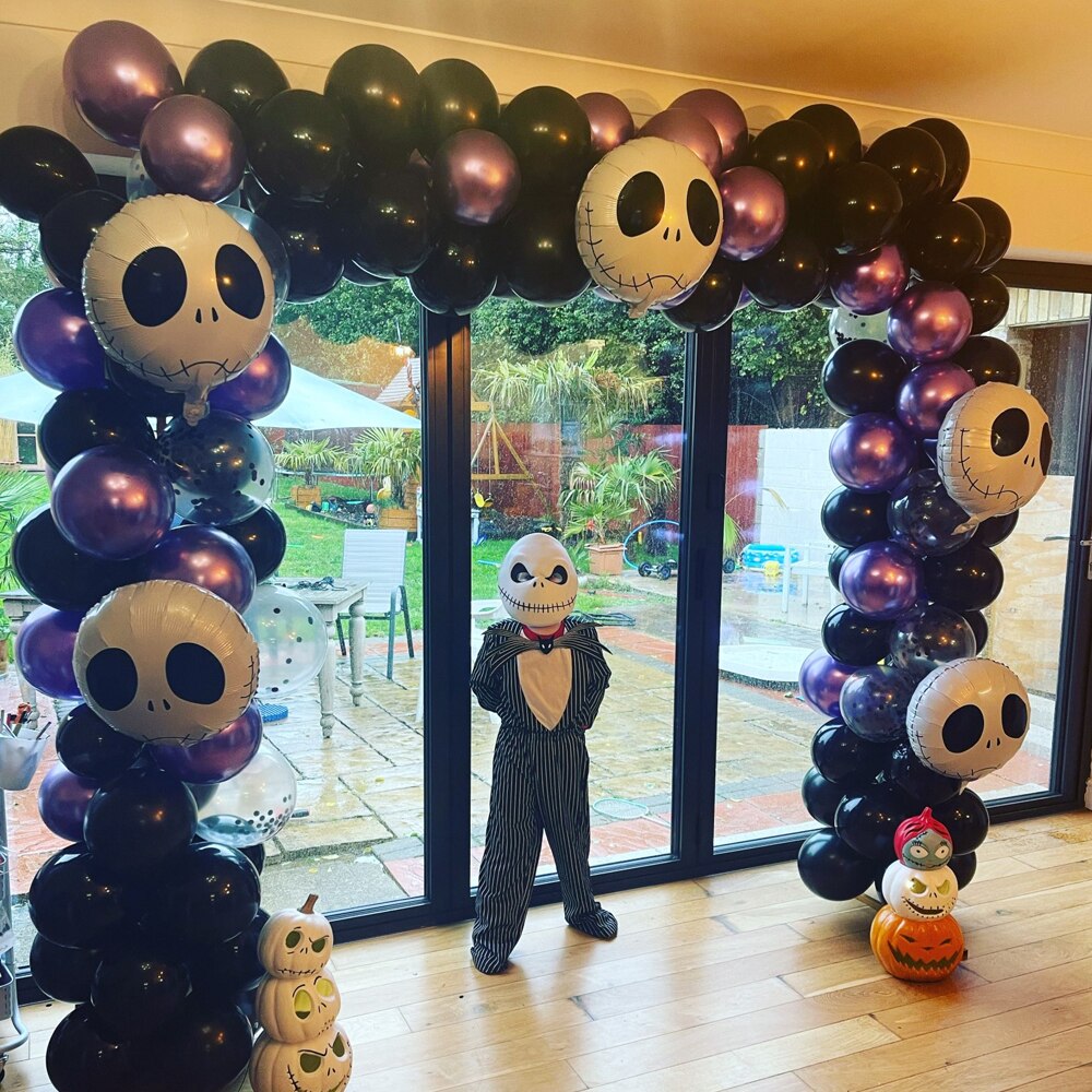 Black Purple Halloween Balloons Arch Kit BigBeryl