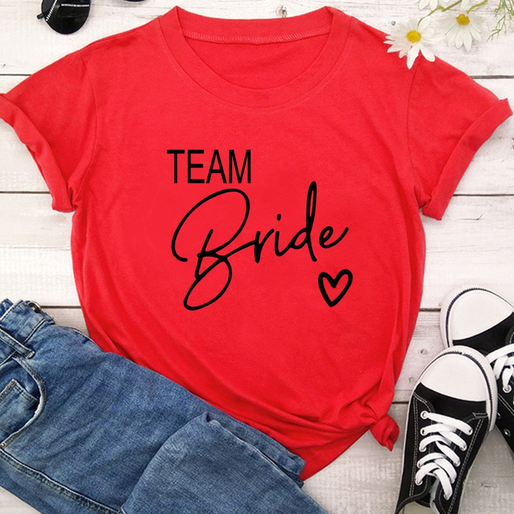 Aesthetic & Cute Team Bride Bridal Party T-Shirt BigBeryl