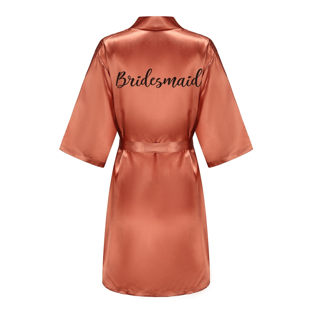 Caramel Satin Unique Bridesmaids Robe For Hen Party BigBeryl