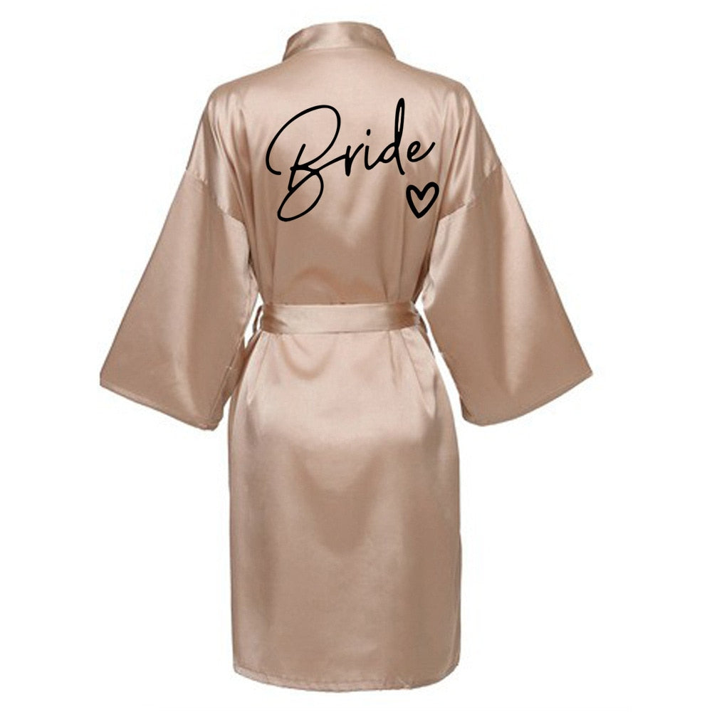 Satin Team Bride Robes For Wedding Shower BigBeryl