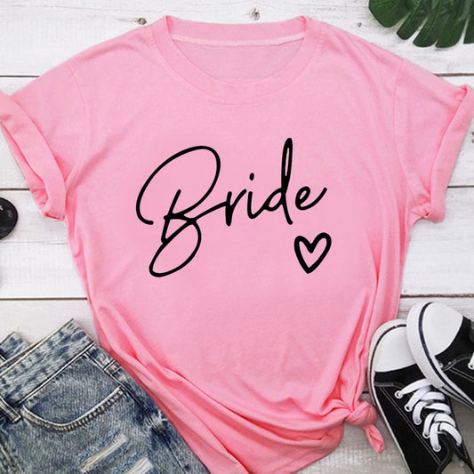 Aesthetic & Cute Team Bride Bridal Party T-Shirt BigBeryl