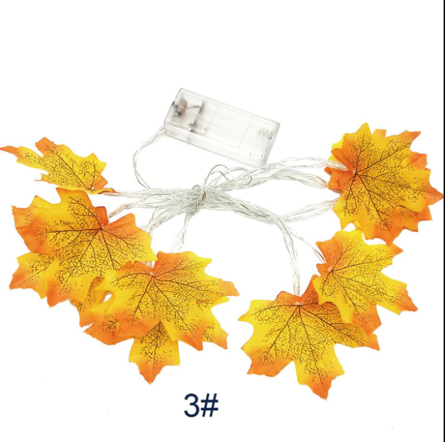 Maple Garland Halloween Thanksgiving LED String lights - BigBeryl