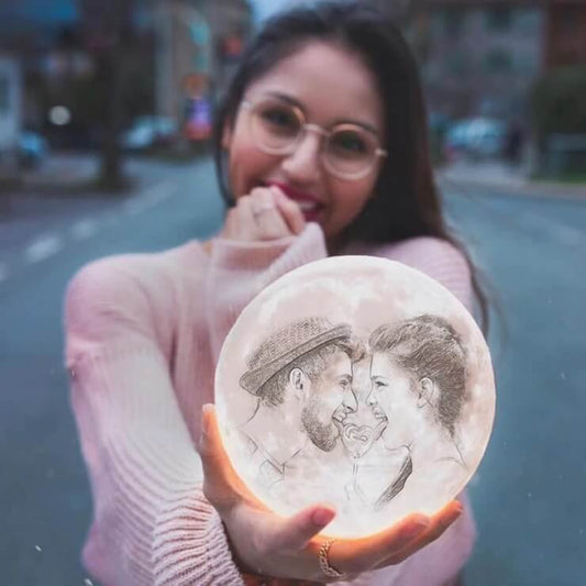 Original 3D Printed Photo Moon Night Lamp - BigBeryl