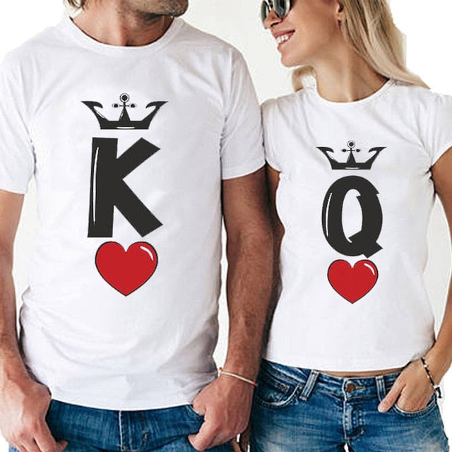 King and Queen of Hearts Couples Shirts - BigBeryl