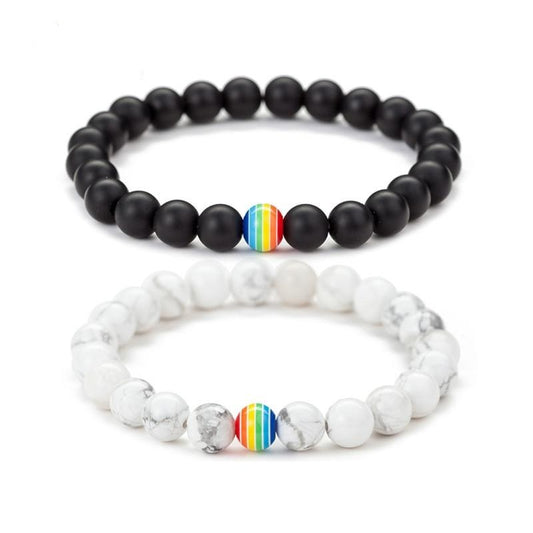 Rainbow Bead Distance Bracelets - BigBeryl