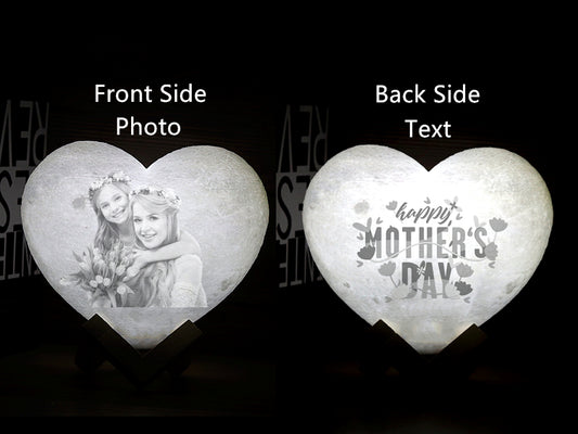 3D Heart Shape Moon Lamp Light - BigBeryl