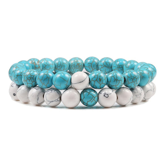 Turquoise Stone Beads Distance Bracelets - BigBeryl