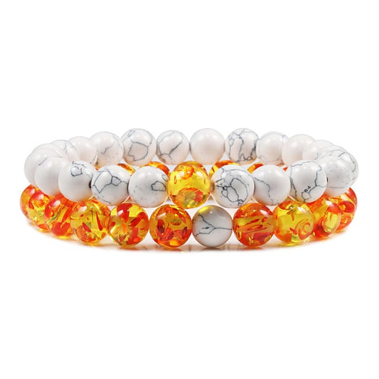 Amber Beads Bracelet Set - BigBeryl