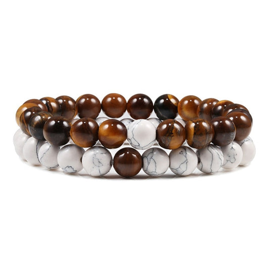 Tiger Eye Beads Couple Bracelets - BigBeryl