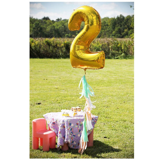 Number Foil Balloons 16 inches Gold Silver and Rose Gold - BigBeryl