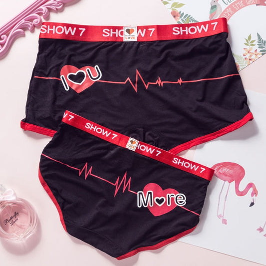 I Love You Printed Couples Matching Underwear Set - BigBeryl
