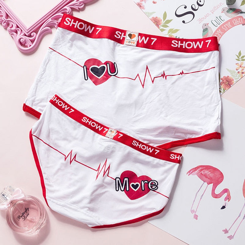 I Love You Printed Couples Matching Underwear Set - BigBeryl