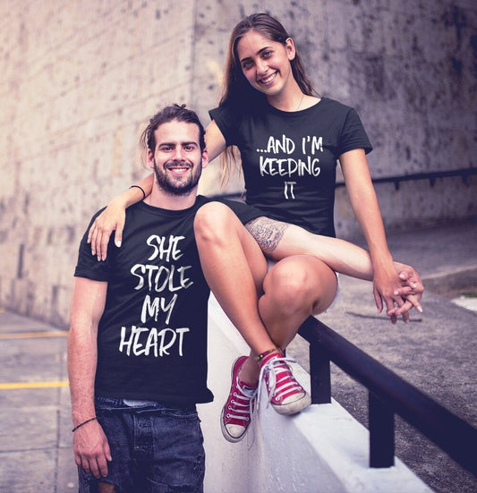 She Stole My Heart Funny Couple Shirts - BigBeryl