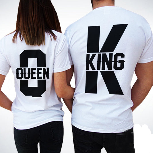 King And Queen Shirts in White Red & Black - BigBeryl