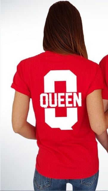 King And Queen Shirts in White Red & Black - BigBeryl