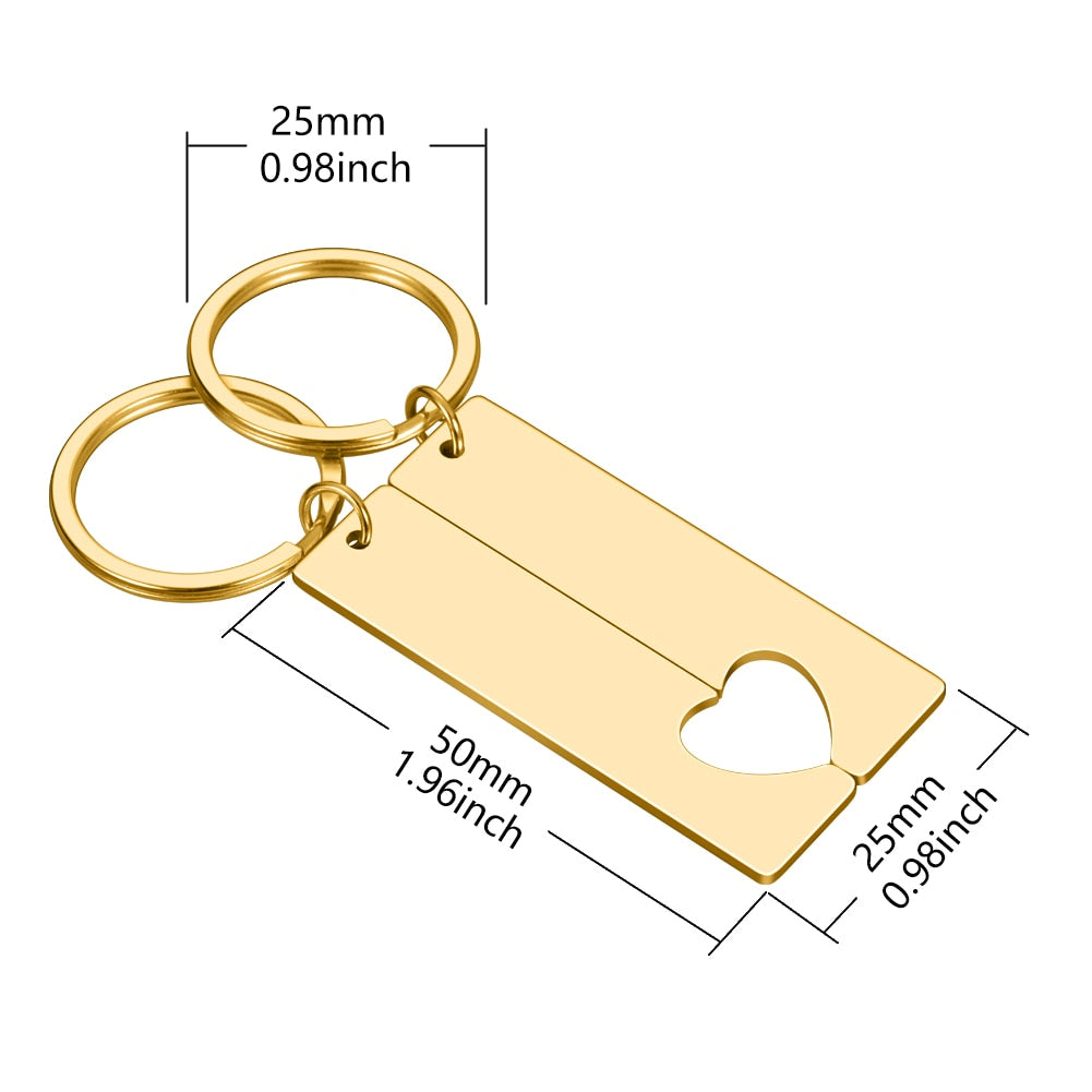 Name Keychain For Couples With Gift Box - BigBeryl