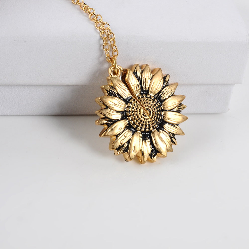 You Are My Sunshine Sunflower Necklace - BigBeryl