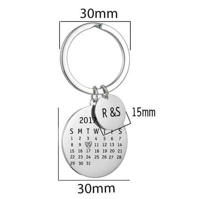 Personalized Photo Keychain with Initials - BigBeryl