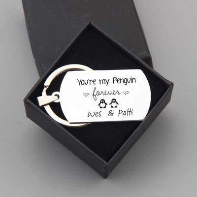 You Are My Penguin Keychain Personalized - BigBeryl
