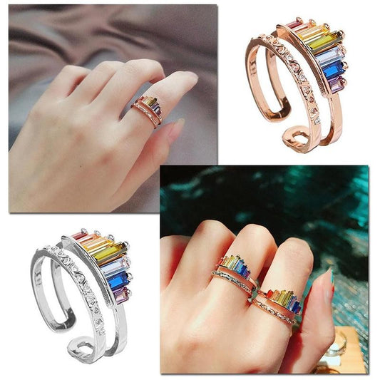 Best Friend Rainbow Crown Ring With Card - BigBeryl