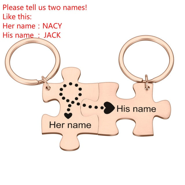 Personalized Puzzle Piece Keychain - BigBeryl