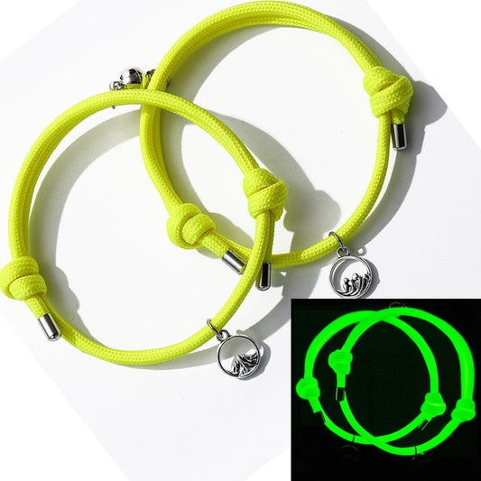 Glow In Dark Magnetic Bracelets For Couples - BigBeryl